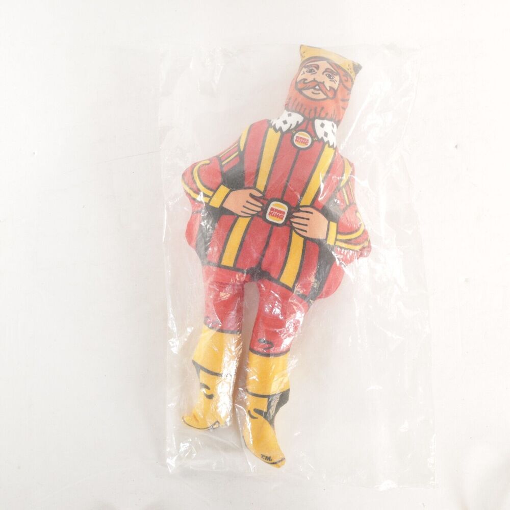 VINTAGE 1980 BURGER KING Plush Mascot THE KING in Original Bag SEALED Promo